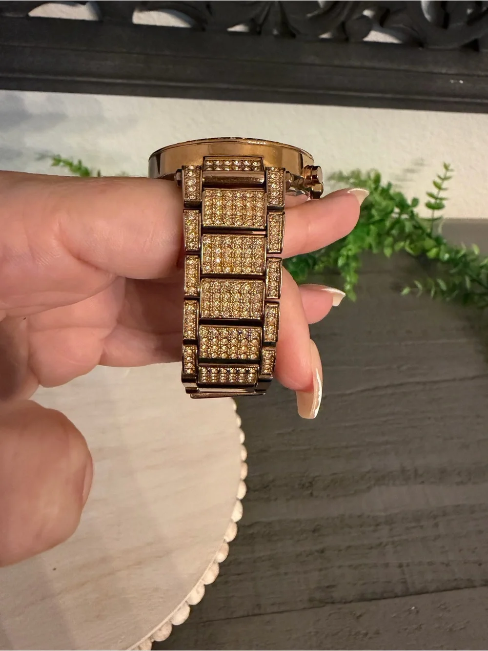 Michael Kors Rose Gold Crystal Bracelet Chronograph Watch